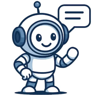 Roby waving with a chat bubble