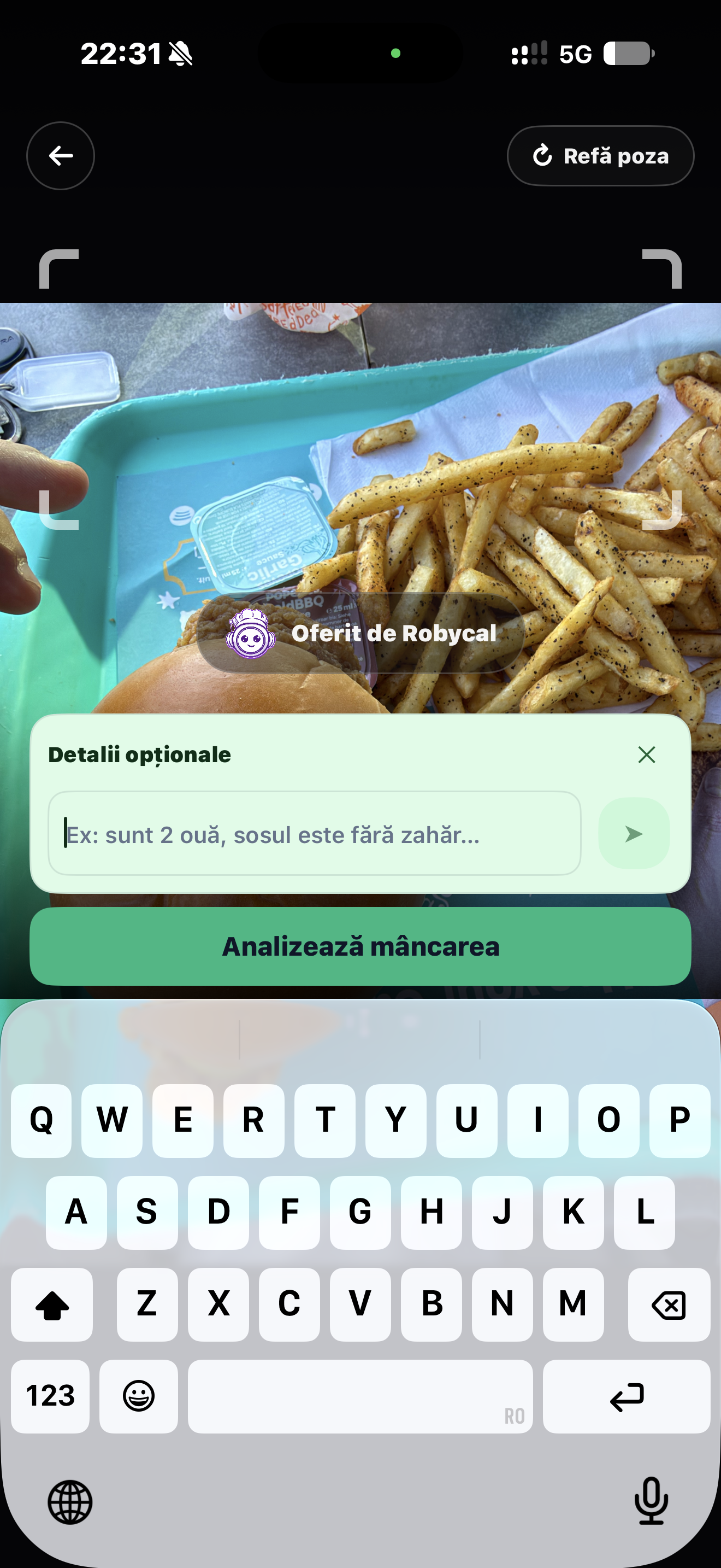 Add optional details about your meal photo.